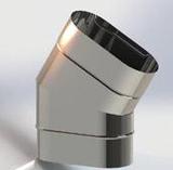 Овальные одностенные элементы для гильзования канала Master Teh Отвод 45° вертикальный MasterTeh Харьков